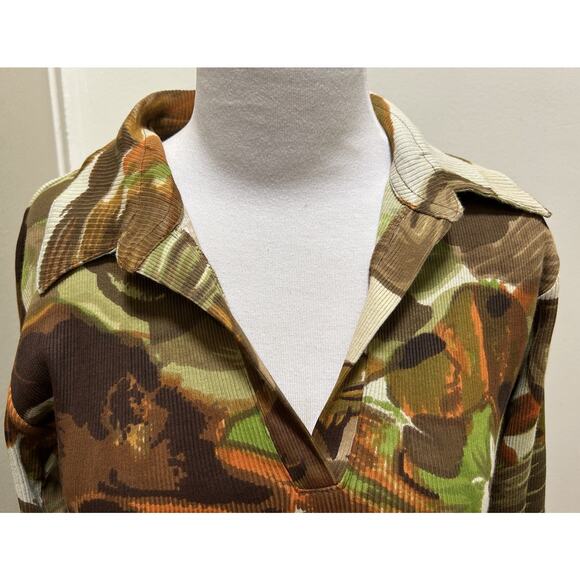 Chaudry Sports Women's V-Neck Autumn Floral Top Beaded Boho Blouse - Size M - Picture 2 of 6